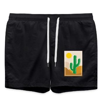 Cactus dans le désert - Short de bain - noir - Devant - AI Model Male 185 light (185cm)
