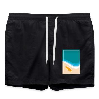 Plage Mer Surf Vacances Wave Surf Planche de surf - Short de bain - noir - Devant - AI Model Male 185 light (185cm)