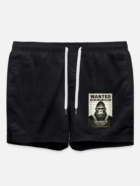 Bigfoot mugshot - Swim Trunks - black