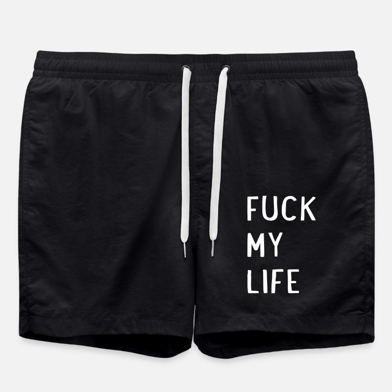 Fuck ma vie - Short de bain - noir
