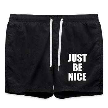 Just be nice - Swim Trunks - black - Front - AI Model Male 185 light (185cm)