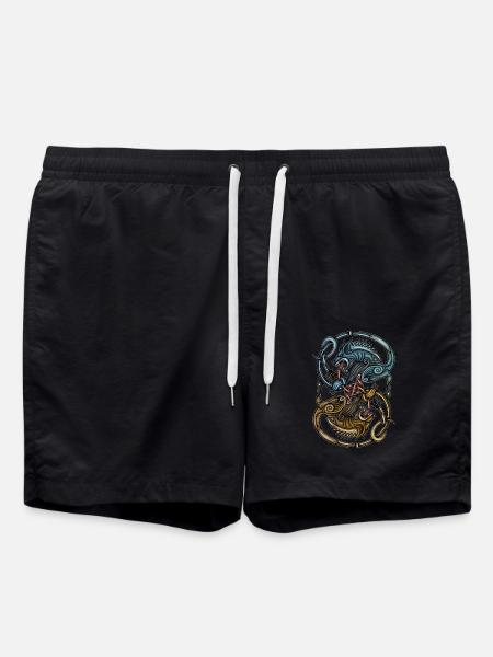 Viking Wolves - Swim Trunks - black