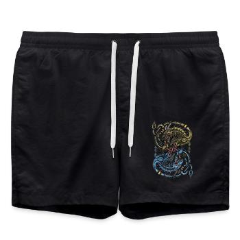 Viking Dragon - Short de bain - noir - Devant - AI Model Male 185 light (185cm)
