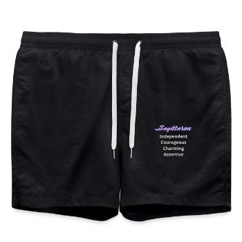 Logo signe astrologique "Sagittaire" - Short de bain - noir - Devant - AI Model Male 185 light (185cm)