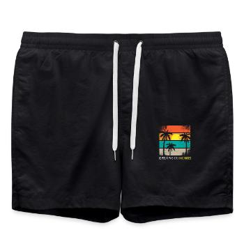 Ich kann nicht Urlaub machen - Badeshorts - Schwarz - Vorne - AI Model Male 185 light (185cm)