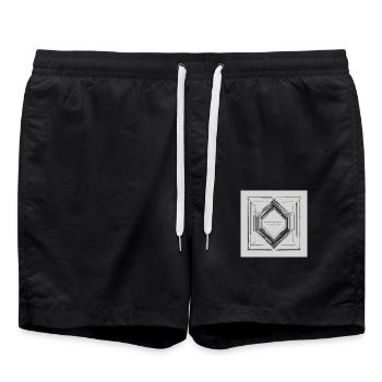 La liberté dans le minimalisme - Short de bain - noir - Devant - AI Model Male 185 light (185cm)