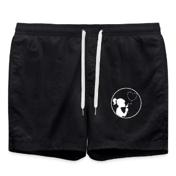 mädchen pusteblume herz weiss - Badeshorts - Schwarz - Vorne - AI Model Male 185 light (185cm)