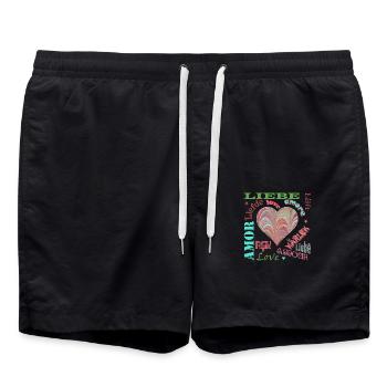 Love Multilingual E 106 - Swim Trunks - black - Front - AI Model Male 185 light (185cm)