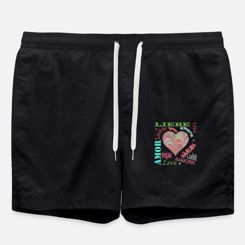 Love Multilingual E 106 - Swim Trunks - black