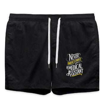 MFA - La force silencieuse dans le domaine de la santé - Short de bain - noir - Devant - AI Model Male 185 light (185cm)