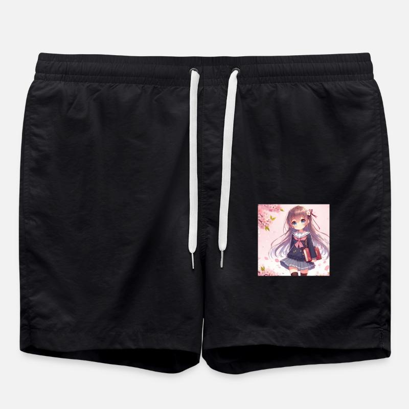 Fille dessins animés japonais mangas - Short de bain - noir