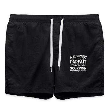 Je ne suis pas parfaite mais je suis scorpion - Short de bain - noir - Devant - AI Model Male 185 light (185cm)