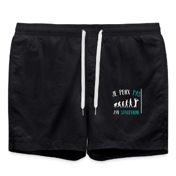 Ich kann kein Saxophon haben. Musiker Geschenk. - Badeshorts - Schwarz - Vorne - AI Model Male 185 light (185cm)