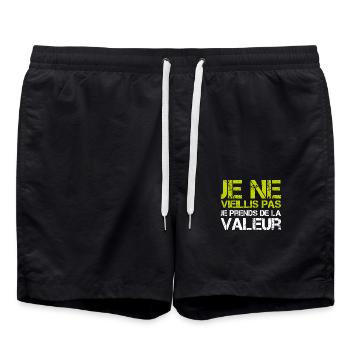 Ich werde nicht alt, ich steigere meinen Wert - Badeshorts - Schwarz - Vorne - AI Model Male 185 light (185cm)