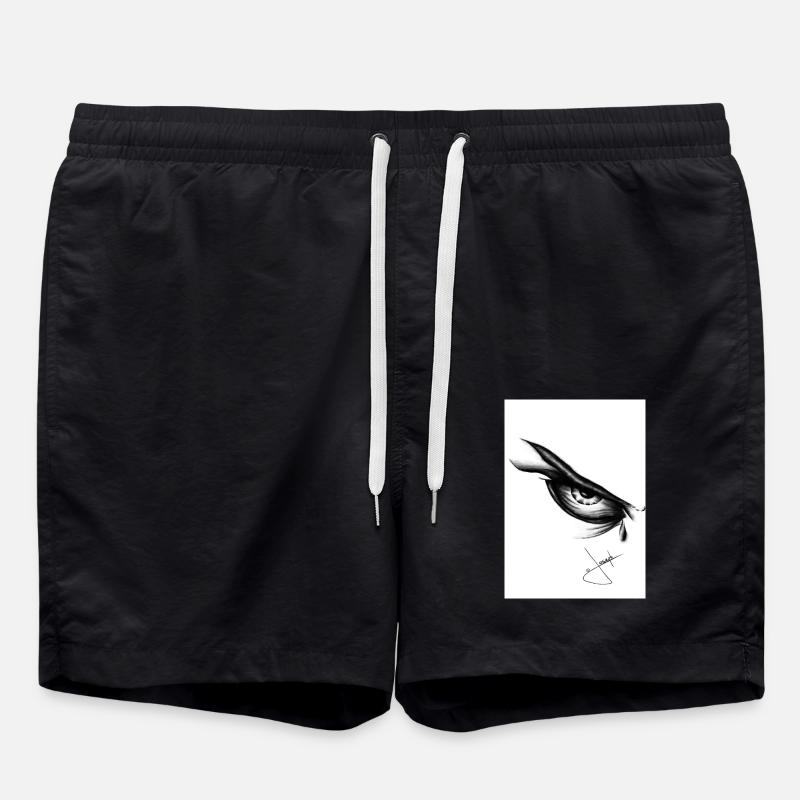 Augen Engel - Badeshorts - Schwarz