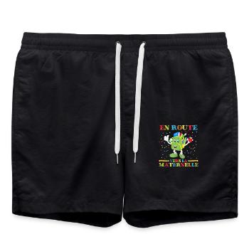 En Route Vers La Maternelle Cadeau École enfant - Short de bain - noir - Devant - AI Model Male 185 light (185cm)