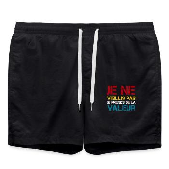 Ich werde nicht alt, ich steigere meinen Wert - Badeshorts - Schwarz - Vorne - AI Model Male 185 light (185cm)