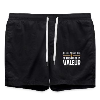 Ich werde nicht alt, ich steigere meinen Wert - Badeshorts - Schwarz - Vorne - AI Model Male 185 light (185cm)