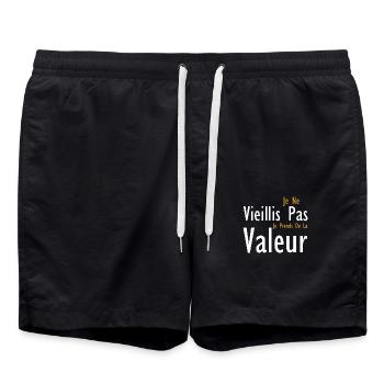 Ich werde nicht alt, ich steigere meinen Wert - Badeshorts - Schwarz - Vorne - AI Model Male 185 light (185cm)