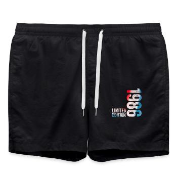 1986 Birthday Gift 1986 Limited Edition - Swim Trunks - black - Front - AI Model Male 185 light (185cm)