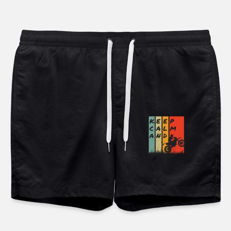 RESTEZ CALME ET MOTOCROSS ! - Short de bain - noir