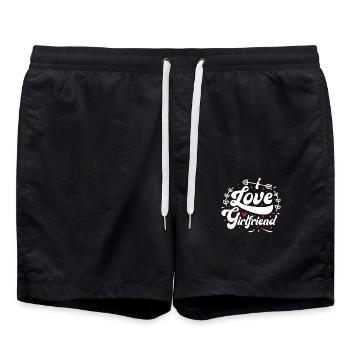 I Love My Girlfriend - Short de bain - noir - Devant - AI Model Male 185 light (185cm)
