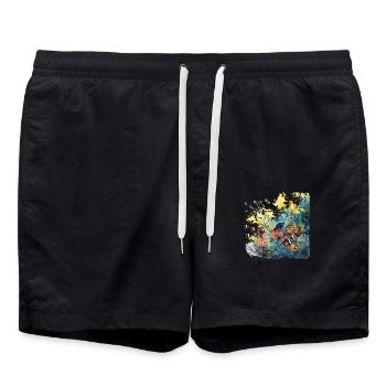 Le pays des merveilles de la barrière de corail - Short de bain - noir - Devant - AI Model Male 185 light (185cm)