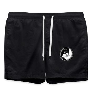 Ying und Yang Hunde - Badeshorts - Schwarz - Vorne - AI Model Male 185 light (185cm)