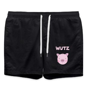 Kleine Wutz rosa Mädchen Geburtstag Kinderzimmer - Badeshorts - Schwarz - Vorne - AI Model Male 185 light (185cm)