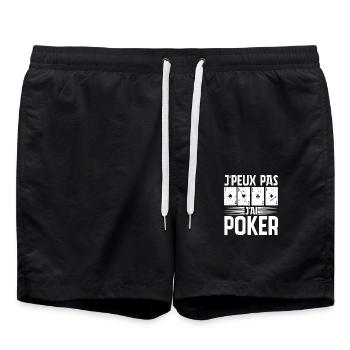 I can't I have Poker Card Game Humor - Badeshorts - Schwarz - Vorne - AI Model Male 185 light (185cm)