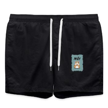 No! -Hamster - Swim Trunks - black - Front - AI Model Male 185 light (185cm)