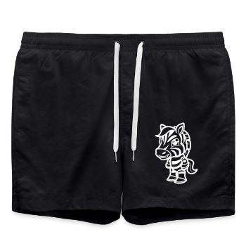 zebra comic - Badeshorts - Schwarz - Vorne - AI Model Male 185 light (185cm)