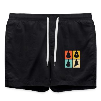 Vintage Guitar Pick Guitarist Gift - Swim Trunks - black - Front - AI Model Male 185 light (185cm)