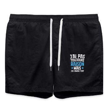 I'm not always right but I'm never wrong - Swim Trunks - black - Front - AI Model Male 185 light (185cm)