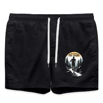 Real Runners Run Trails - Trail Running - Short de bain - noir - Devant - AI Model Male 185 light (185cm)
