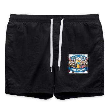 MAKE BEER NO WAR 2 - Badeshorts - Schwarz - Vorne - AI Model Male 185 light (185cm)