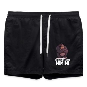 Gorilla Affe Äffchen Gorillas Ich höre Mimimi - Badeshorts - Schwarz - Vorne - AI Model Male 185 light (185cm)