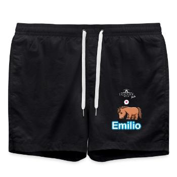 Falkenhof Emilio Comic Pferd - Badeshorts - Schwarz - Vorne - AI Model Male 185 light (185cm)