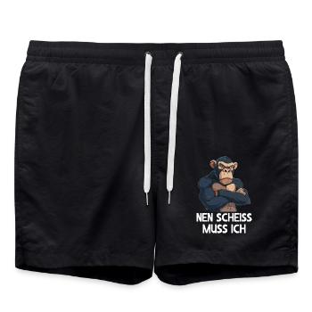 Singe chimpanzé primate je dois baiser - Short de bain - noir - Devant - AI Model Male 185 light (185cm)