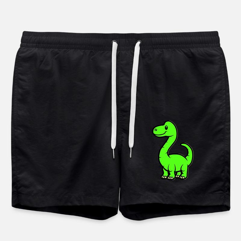 Dinosaur Brontosaurus Comic - Swim Trunks - black
