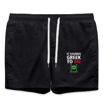 It Sounds Greek To Me - Humor Programmers 3 - Swim Trunks - black - Front - AI Model Male 185 light (185cm)