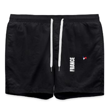 FRANCE flag and emblem of France. Endure - Swim Trunks - black - Front - AI Model Male 185 light (185cm)