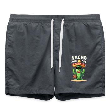 Nacho Average CPA, Cactus Humor - Swim Trunks - anthracite - Front - AI Model Male 185 light (185cm)