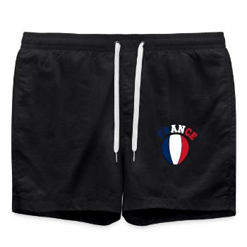FRANCE flag and emblem of France. Endure - Swim Trunks - black - Front - AI Model Male 185 light (185cm)