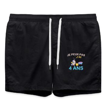 Je peux pas j'ai 4 ans - Short de bain - noir - Devant - AI Model Male 185 light (185cm)