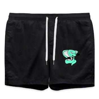 Böse Kobra Schlange Spielt Zunge Gitarre Gitarrist - Badeshorts - Schwarz - Vorne - AI Model Male 185 light (185cm)