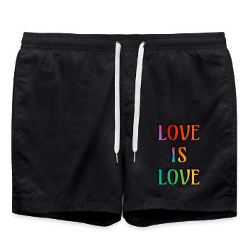 Arc-en-ciel L’amour est l’amour - Short de bain - noir - Devant - AI Model Male 185 light (185cm)