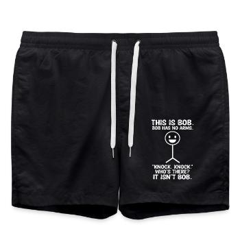 This Is Bob Bob Has No Arms Funny - Swim Trunks - black - Front - AI Model Male 185 light (185cm)