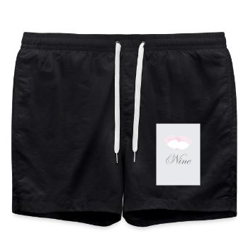 Cloud Nine Grey and Pink with Fluffy Clouds - Swim Trunks - black - Front - AI Model Male 185 light (185cm)