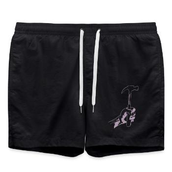 Zimmerer Hammer Silhouette Minimalistisch - Badeshorts - Schwarz - Vorne - AI Model Male 185 light (185cm)